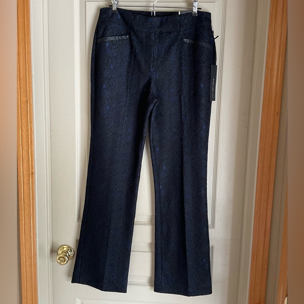 Chicos BLACK LABEL Dress Pants Black/Blue Lace Size .5 (6 Sm) NWT Trouser